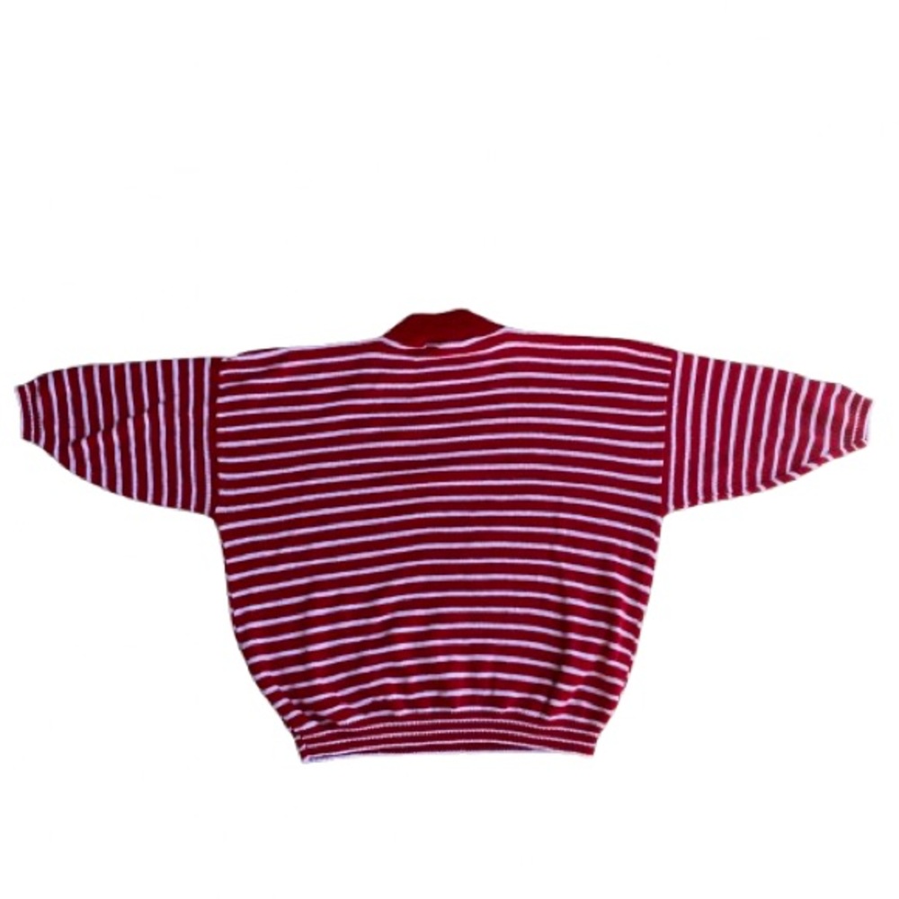 Adele Knitwear Vintage Mock Neck Pullover Sweater Red White Stripe Size 3 (S/M) - Picture 3 of 7